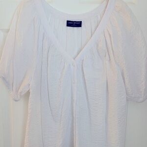 Lane Bryant White Button-Down Blouse